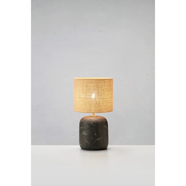 Настолна лампа с абажур от юта в черен и естествен цвят (височина 32,5 cm) Montagna - Markslöjd-image-4