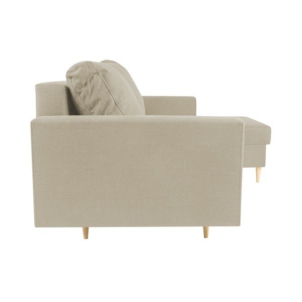 Béžová rohová rozkládací pohovka s lenoškou na levé straně Mazzini Sofas Iris-image-2