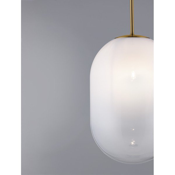 Бяло/ в златист цвят стъклено висящо осветително тяло ø 24 cm Chrysi – Nova Luce-image-3