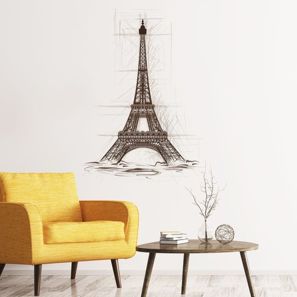 Стикер за стена Eiffel Tower Drawing, 85 x 60 cm - Ambiance