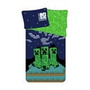 Зелено-синьо  единично  памучно детско спално бельо 140x200 cm Minecraft "Sssleep Tight" – Jerry Fabrics
