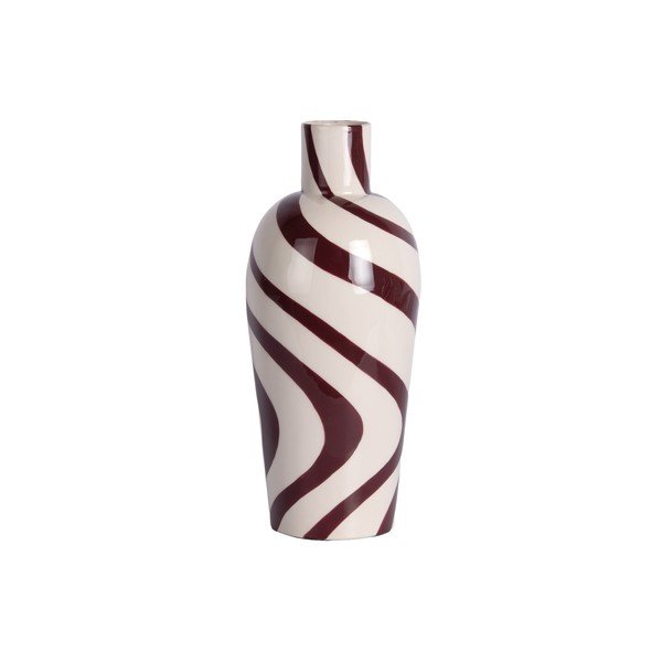 Бордо/бяла стоманена ваза (височина 30 cm) Dublin Swirl – PT LIVING