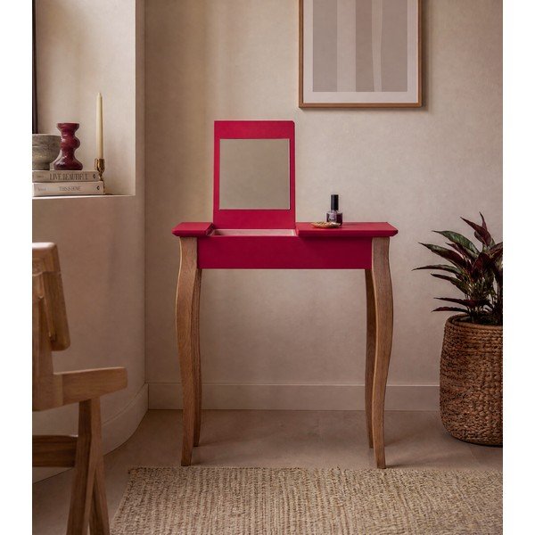 Червена тоалетка с огледало, широчина 65 cm Lillo - Ragaba-image-3
