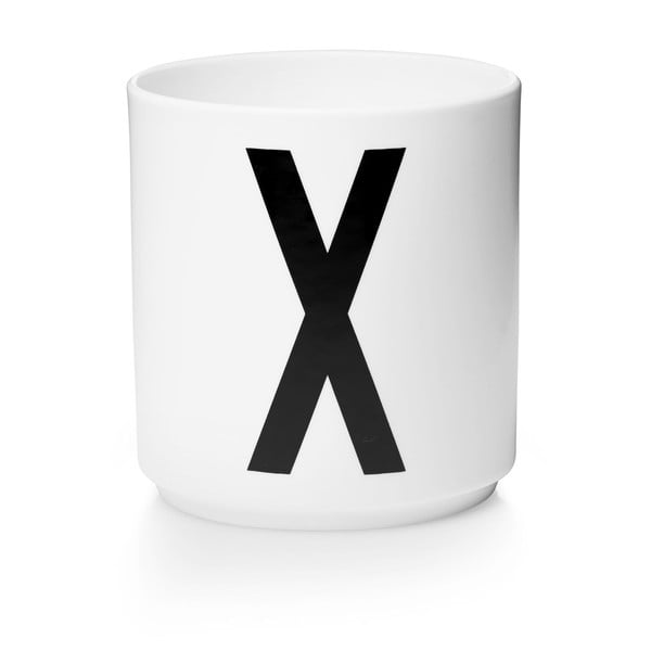 Бяла порцеланова чаша Personal X A-Z - Design Letters
