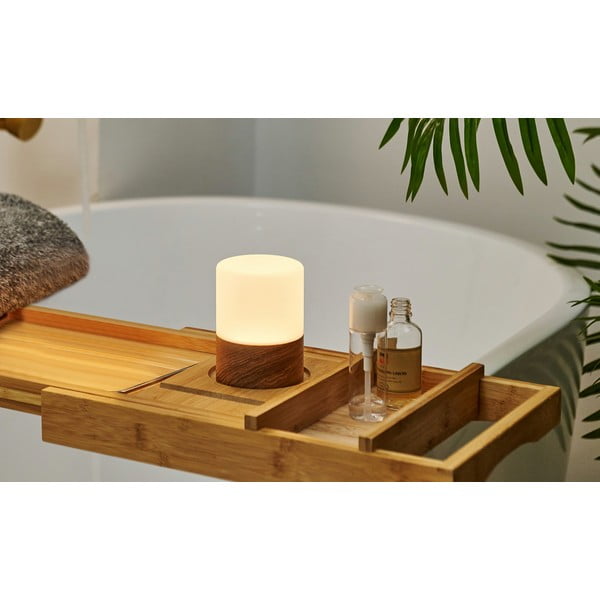 Тъмнокафява настолна лампа със стъклен абажур (височина 10,5 cm) Lemelia - Gingko-image-3