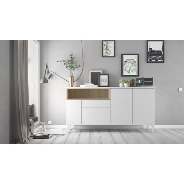 Бял скрин 176x90x49 cm Roomers – Tvilum-image-1