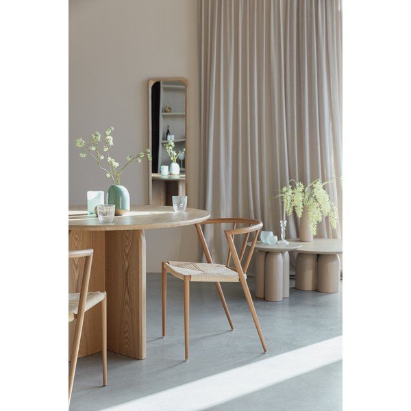 Кръгла трапезна маса от декор от дъб  ø 120 cm Laurent – White Label-image-3