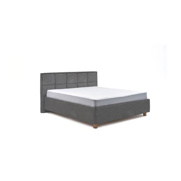 Светлосиво двойно легло с място за съхранение , 180 x 200 cm Karme - ProSpánek