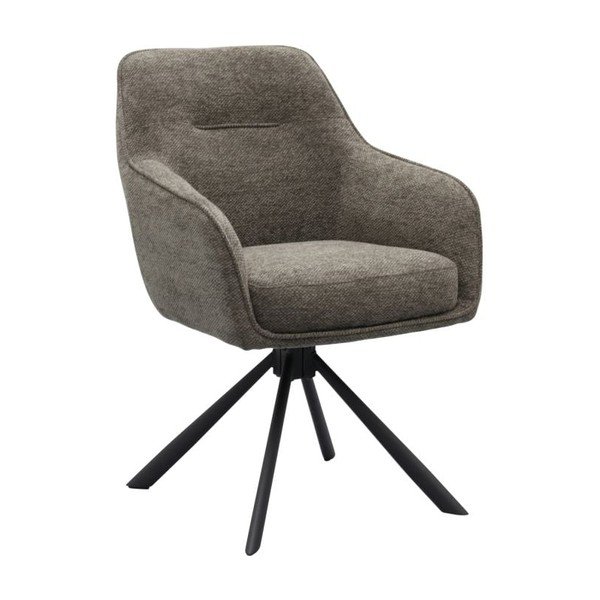 Тъмносив тапициран трапезен стол с подлакътници Avola – Unique Furniture