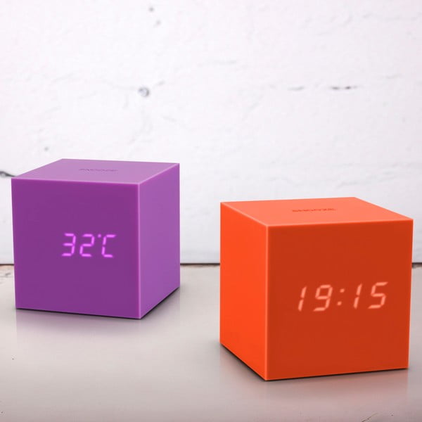 Оранжев LED будилник Gravity Cube - Gingko-image-1