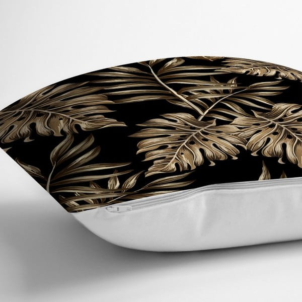 Калъфка за възглавница "Златни листа с черен цвят", 45 x 45 cm - Minimalist Cushion Covers-image-1
