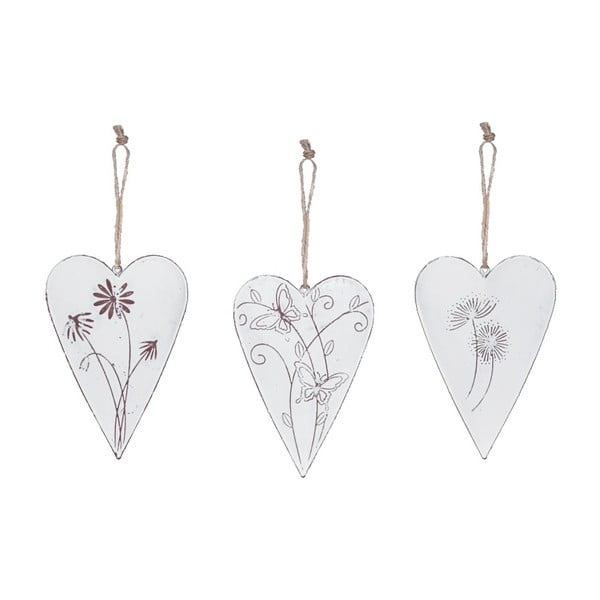Комплект от 3 малки висящи метални декорации с мотив на сърце Ego Dekor, 7,5 x 11 cm - Ego Dekor