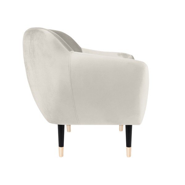 Кремав фотьойл с черни крачета Mazzini Sofas Benito-image-4