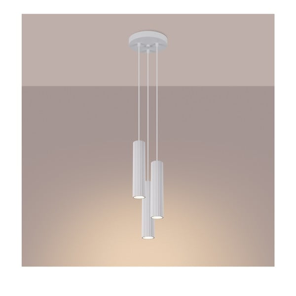 Бяло висящо осветително тяло ø 19,5 cm Gleam – Sollux-image-3