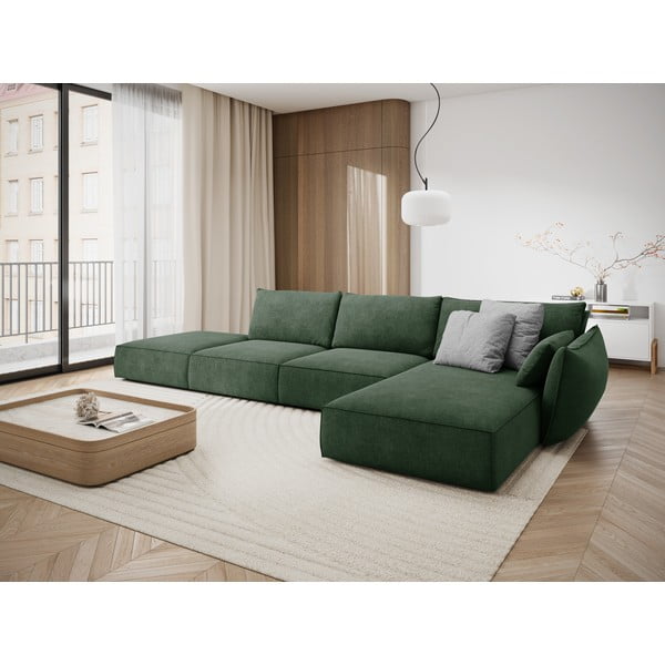 Тъмнозелен ъглов диван (десен ъгъл) Vanda - Mazzini Sofas-image-1