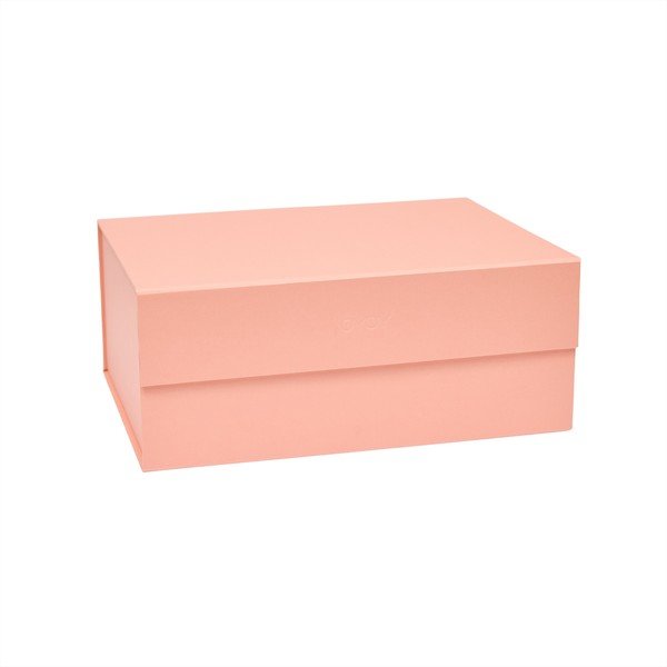 Светлорозова картонена кутия за съхранение с капак 33x25x15 cm Hako – OYOY Living Design