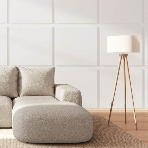 Бежов ъглов диван от букле (десен ъгъл) Monce – Rodier-image-3