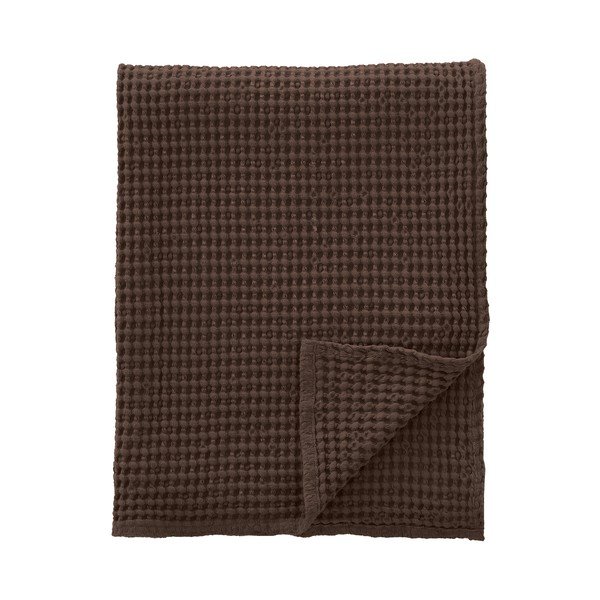 Тъмнокафяво памучно одеяло 150x200 cm Jaipur Chunky Waffle – Pineapple Elephant