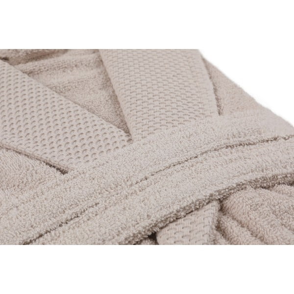 Бежов памучен халат за баня размер M Cappa - Foutastic-image-1