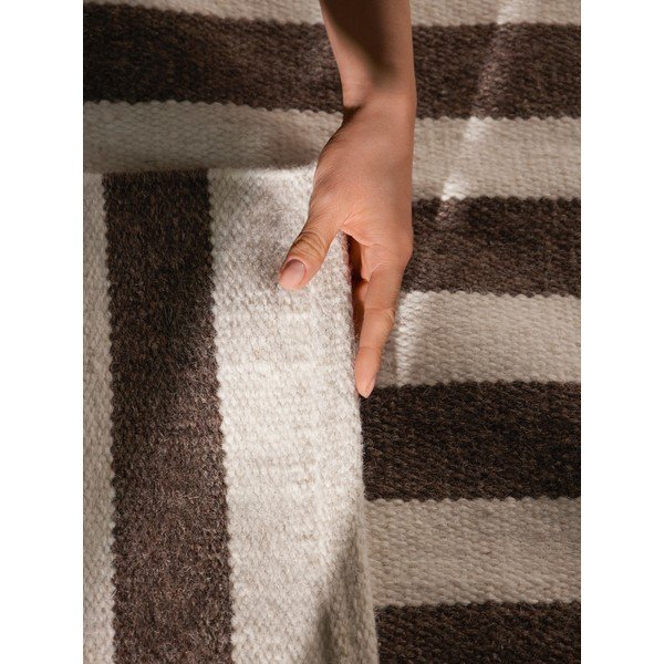 Бял/кафяв двустранен/ръчно изработен вълнен килим 200x300 cm Vika – Hanse Home-image-4