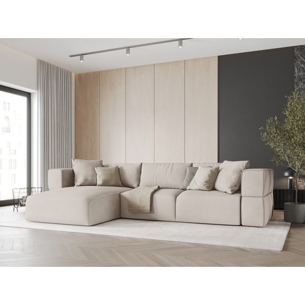 Бежов ъглов диван, ляв ъгъл Esther – Milo Casa-image-1