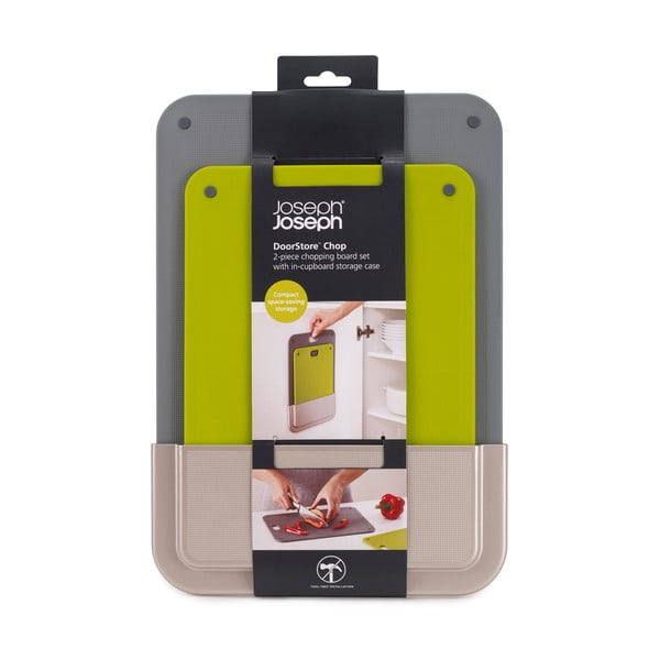 Комплект от 2 пластмасови дъски за рязане в самозалепващ се калъф за окачване DoorStore - Joseph Joseph