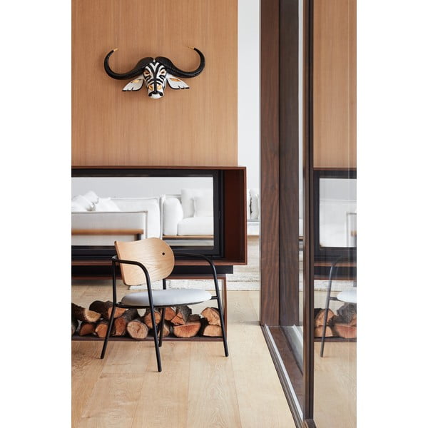 Сив трапезен стол в дъбов декор Eclipse - Teulat-image-1