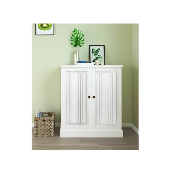 Бяло шкафче от масивен бор 100x34 cm Mille – Støraa-image-1