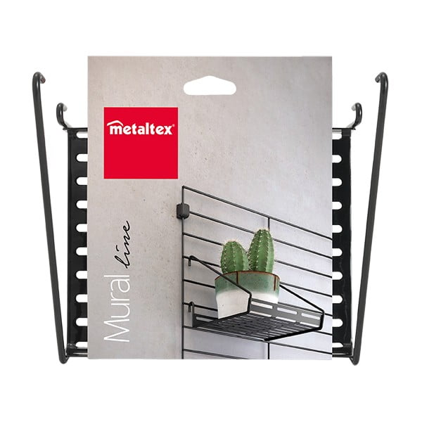 Черен метален компонент - рафт 18x15 cm Mural – Metaltex-image-2