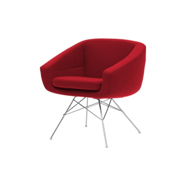 Високо червено кресло от филц Aiko - Softline