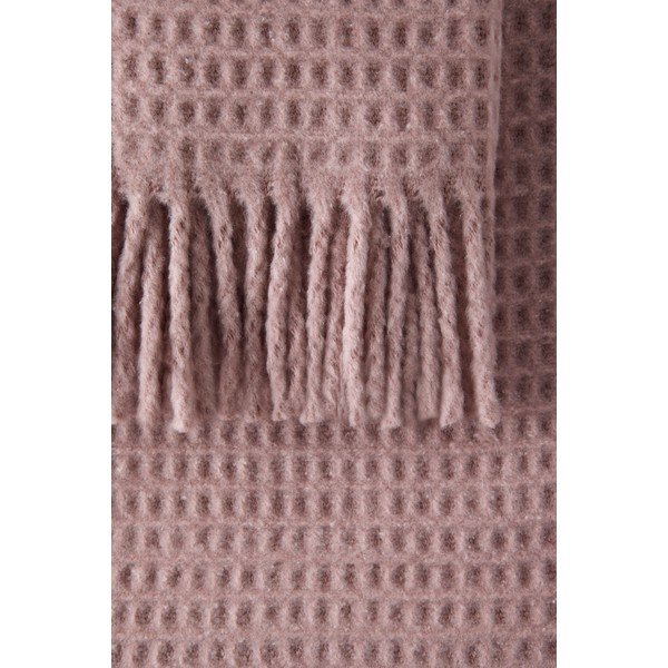 Розово одеяло със смес от памук 140x180 cm Basics Waffle – Euromant-image-1