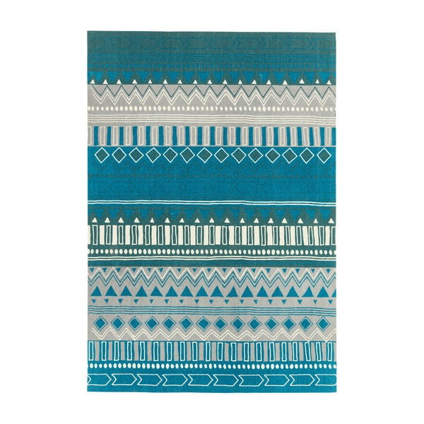 Tyrkysový koberec Asiatic Carpets Tribal Mix, 120 x 170 cm