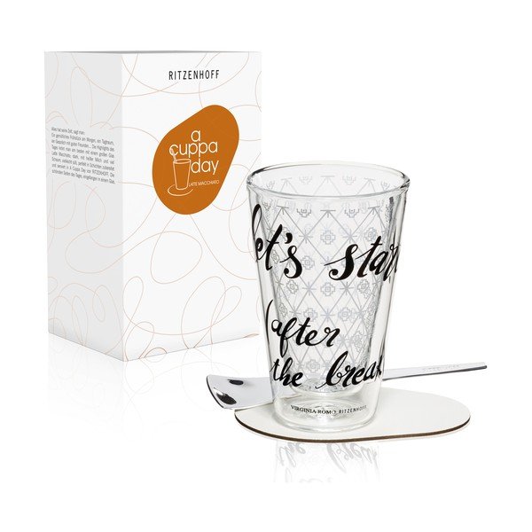 Set na latte se sklenicí s dvojitou stěnou Ritzenhoff Virginia Romo, 260 ml-image-1