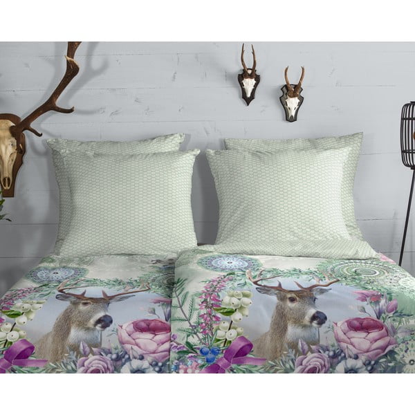 Зелено единично  фланелено спално бельо 140x200 cm Romini – HIP-image-2