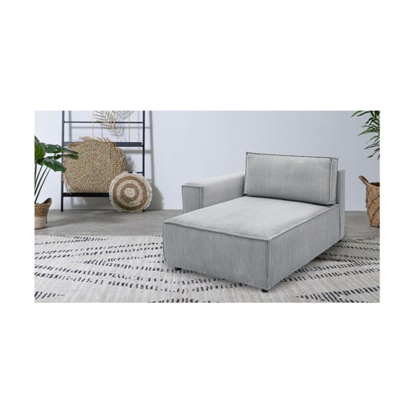 Светлосив модул за диван от велур, ляв ъгъл Nihad modular - Bobochic Paris-image-1