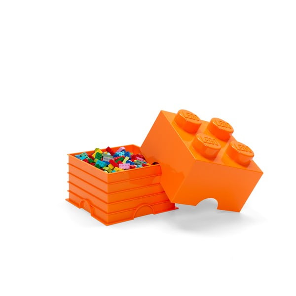 Оранжева квадратна кутия за съхранение - LEGO®