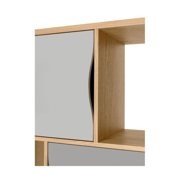 Сив шкаф за книги в дъб 65x191 cm Avon - Woodman-image-1