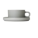 Комплект от 2 светлосиви керамични чаши за чай с чинийки Pilar, 170 ml - Blomus