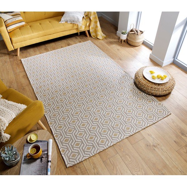 Бежов и жълт памучен килим , 192 x 290 cm Bombax - Flair Rugs-image-4