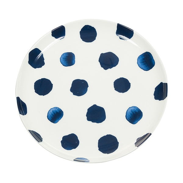 Modrobílý porcelánový talířek Santiago Pons Dotty, ⌀ 21 cm 