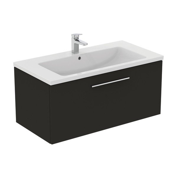 Антрацитен стенен шкаф за мивка 100x44 cm i.Life B – Ideal Standard-image-4