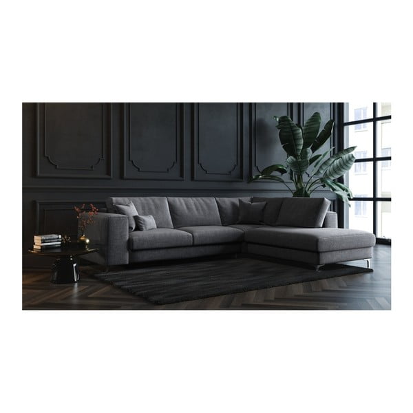 Тъмно сив разтегателен диван Devichy , десен ъгъл Rothe - devichy-image-4