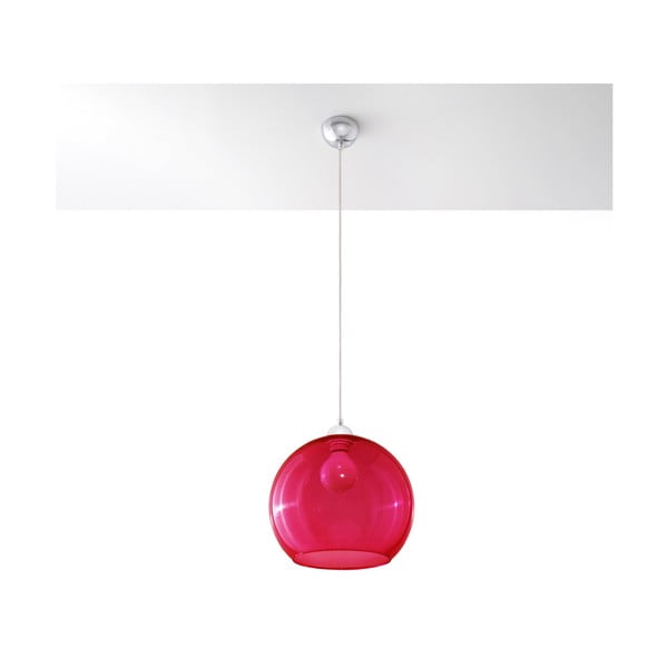 Червено висящо осветително тяло със стъклен абажур ø 30 cm Bilbao – Nice Lamps