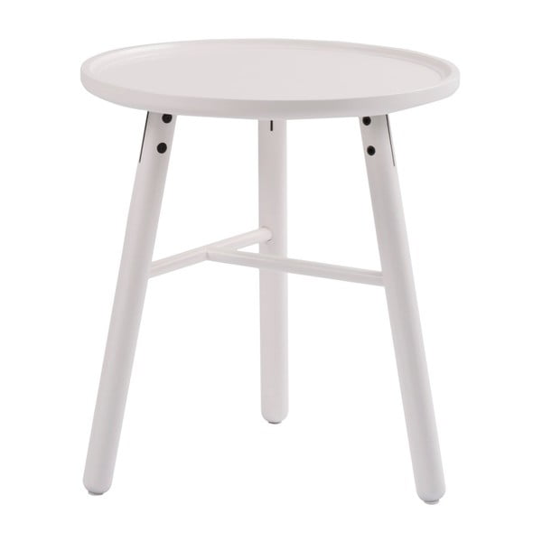 Bílý březový odkládací stolek Folke Saga, ⌀ 50 cm