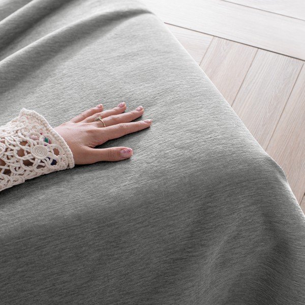 Сиво покривало за легло от шенил 220x240 cm Talo – Filumi-image-3