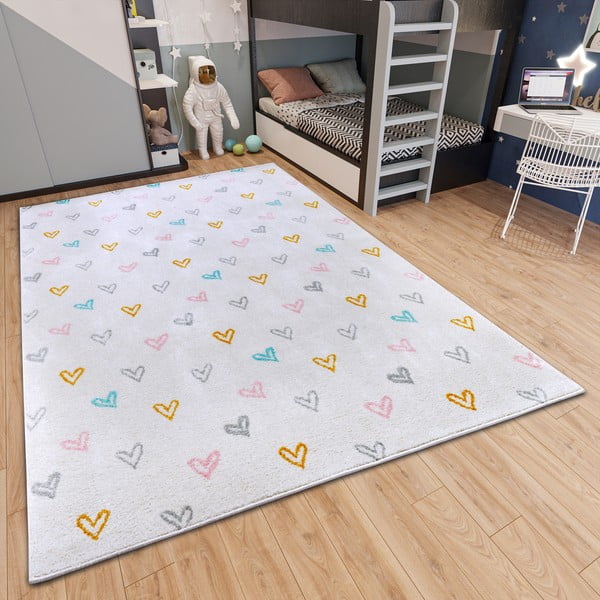 Бял детски килим 120x170 cm Hearts - Hanse Home-image-1