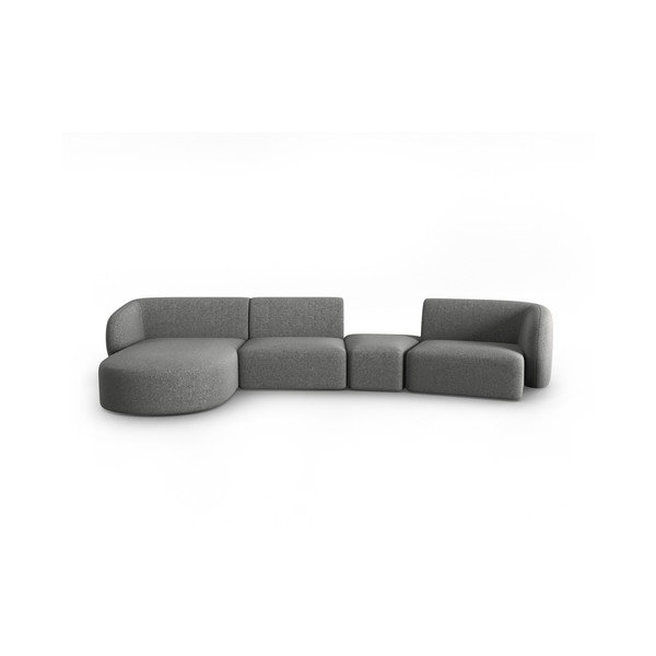 Сив шенилов ъглов диван (ляв ъгъл) Paolo – Milo Casa