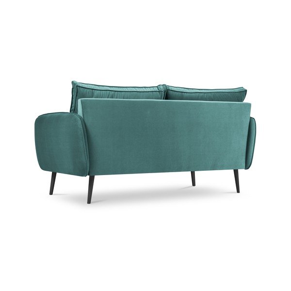 Диван от кадифе в петролено синьо с черни крака , 158 см Lento - Kooko Home-image-3