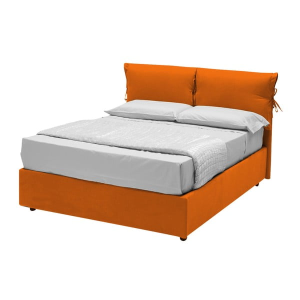 Oranžová jednolůžková postel s úložným prostorem 13Casa Iris, 120 x 190 cm