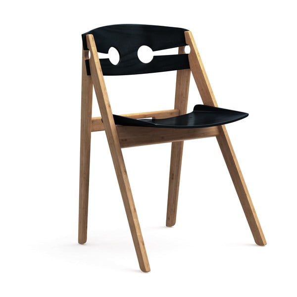 Černá jídelní židle s konstrukcí z bambusu Moso We Do Wood